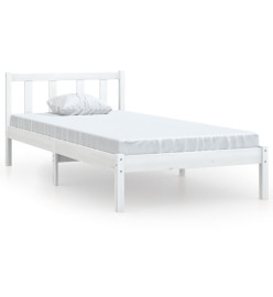 Cadre de lit Blanc Bois de pin massif 90x200 cm
