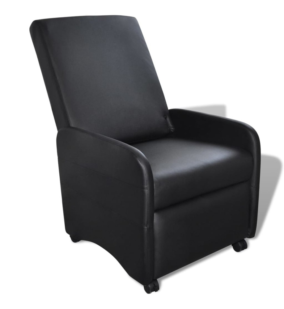 Fauteuil pliable Noir Similicuir