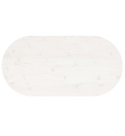 Dessus de table blanc 100x50x2,5 cm bois de pin massif ovale