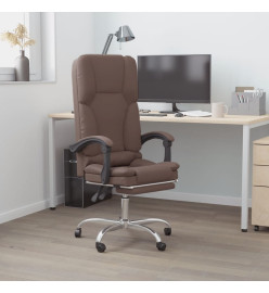 Fauteuil de massage inclinable de bureau Marron Similicuir