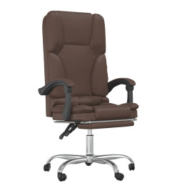 Fauteuil de massage inclinable de bureau Marron Similicuir