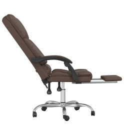 Fauteuil de massage inclinable de bureau Marron Similicuir