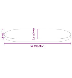 Dessus de table 60x30x2,5 cm bois de pin massif ovale