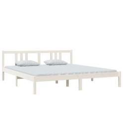 Cadre de lit Blanc Bois massif 180x200 cm Super King
