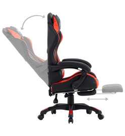 Fauteuil de jeux vidéo et repose-pied Rouge et noir Similicuir