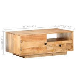 Table basse 90x50x35 cm Bois solide de manguier