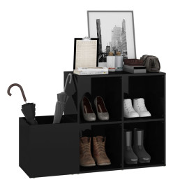 Armoire à chaussures Noir brillant 105x35,5x70 cm Aggloméré