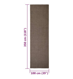 Tapis Sisal naturel 100x350 cm Marron