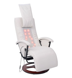 Fauteuil de massage shiatsu Blanc Similicuir