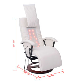 Fauteuil de massage shiatsu Blanc Similicuir