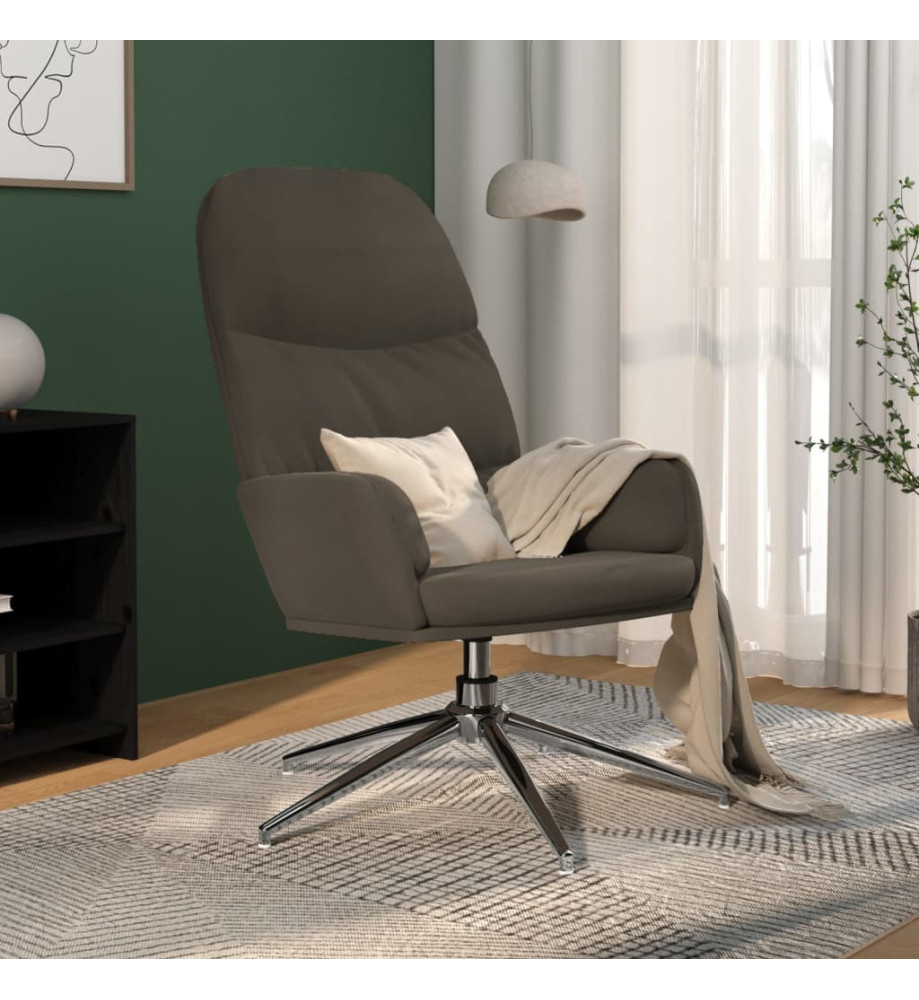 Chaise de relaxation Gris foncé Similicuir daim