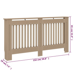 Cache-radiateur 152x19x81 cm MDF