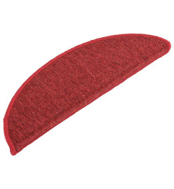 Tapis de marches d'escalier 15 pcs Rouge 56x17x3 cm