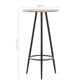 Table de bar Chêne 60 x 107,5 cm MDF