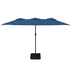 Parasol à double tête bleu azuré 449x245 cm