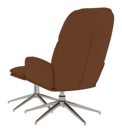 Chaise de relaxation avec tabouret Marron Similicuir daim