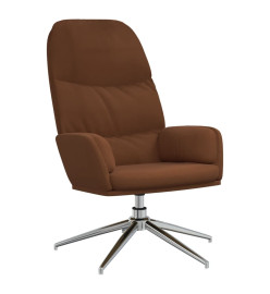 Chaise de relaxation avec tabouret Marron Similicuir daim