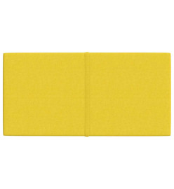 Panneaux muraux 12 pcs Jaune clair 60x30 cm Tissu 2,16 m²