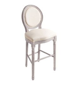 Tabourets de bar lot de 2 blanc lin