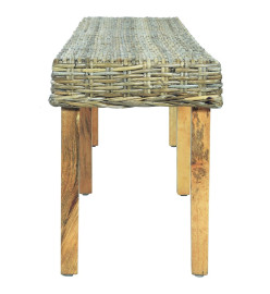 Banc 160 cm Rotin naturel kubu et bois de manguier massif