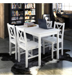 Ensemble de salle à manger 5 pcs Blanc