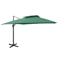 Parasol déporté à double toit 300x300 cm Vert