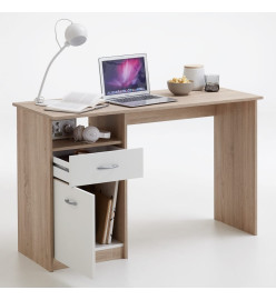 FMD Bureau avec 1 tiroir 123 x 50 x 76,5 cm Chêne et blanc