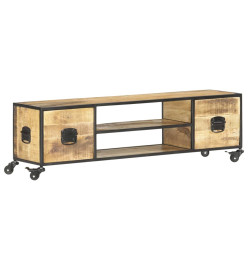 Meuble TV 130x30x39 cm Bois massif de manguier