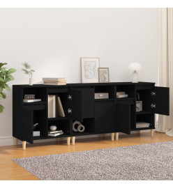 Buffets 3 pcs noir 60x35x70 cm bois d'ingénierie