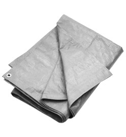 Bâche 180 g/m² 6x8 m Gris PEHD