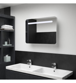Armoire de salle de bain à miroir LED 80x9,5x55 cm