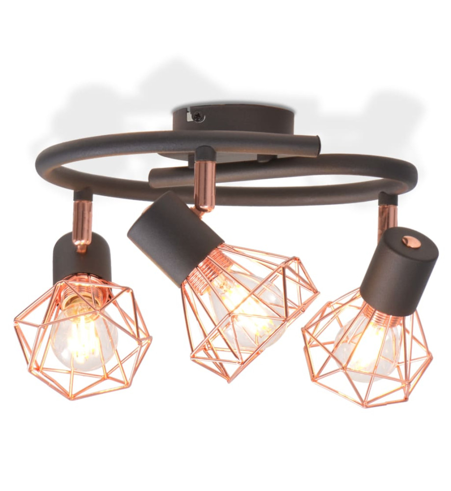 Plafonnier avec 3 ampoules LED à filament 12 W