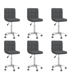 Chaises pivotantes à manger lot de 6 Gris foncé Tissu