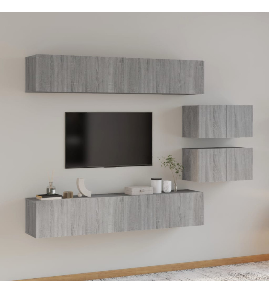 Ensemble de meubles TV 6 pcs Sonoma gris Bois d'ingénierie