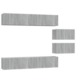 Ensemble de meubles TV 6 pcs Sonoma gris Bois d'ingénierie