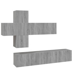 Ensemble de meubles TV 7 pcs Sonoma gris Bois d'ingénierie