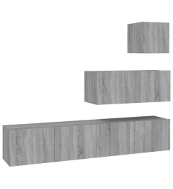 Ensemble de meubles TV 4 pcs Sonoma gris Bois d'ingénierie