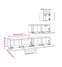 Ensemble de meubles TV 4 pcs Sonoma gris Bois d'ingénierie