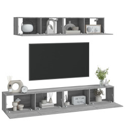 Ensemble de meubles TV 4 pcs Sonoma gris Bois d'ingénierie