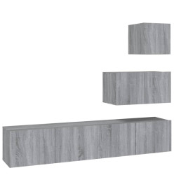 Ensemble de meubles TV 4 pcs Sonoma gris Bois d'ingénierie