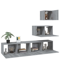 Ensemble de meubles TV 4 pcs Sonoma gris Bois d'ingénierie