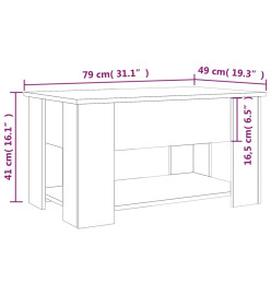 Table basse Blanc 79x49x41 cm Bois d'ingénierie