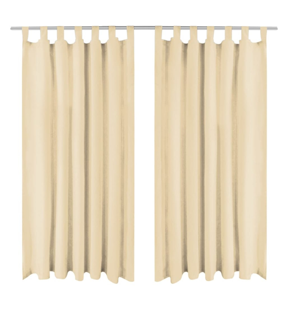 Rideau occultant avec boucles 2 pcs 140 x 245 cm Beige Rideau occultant avec boucles 2 pcs 140 x 245 cm Beige