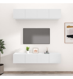 Meubles TV 4 pcs Blanc 80x30x30 cm Bois d'ingénierie