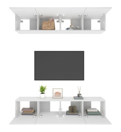 Meubles TV 4 pcs Blanc 80x30x30 cm Bois d'ingénierie