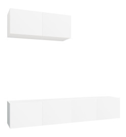 Ensemble de meubles TV 3 pcs Blanc Bois d'ingénierie