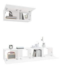 Ensemble de meubles TV 3 pcs Blanc Bois d'ingénierie