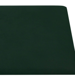 Panneaux muraux 12 pcs Vert foncé 90x15 cm Velours 1,62 m²