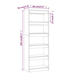Bibliothèque/Séparateur de pièce Chêne fumé 60x30x166 cm