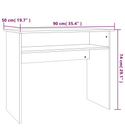 Bureau Sonoma gris 90x50x74 cm Bois d'ingénierie